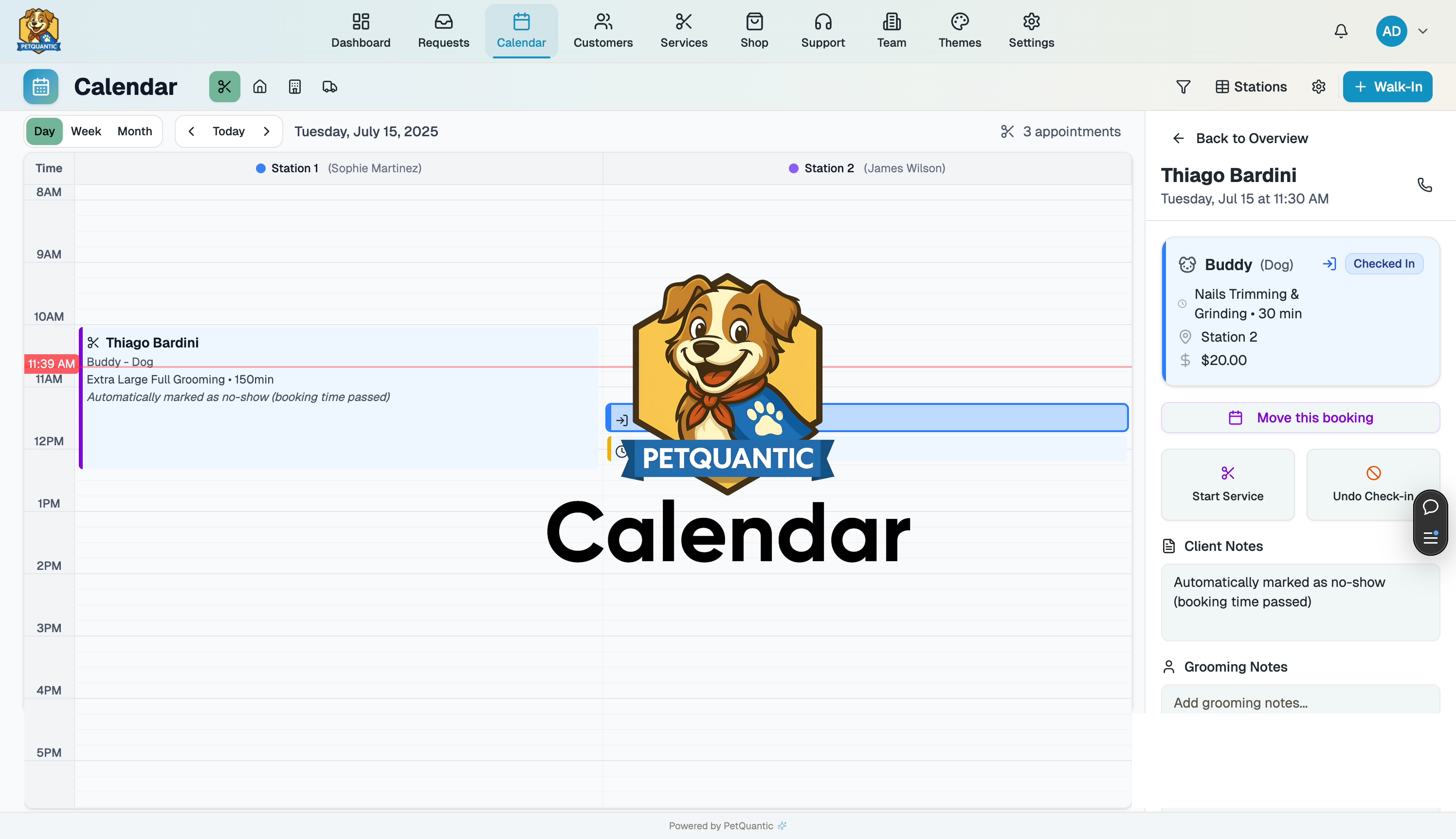 PetQuantic Calendar Demo